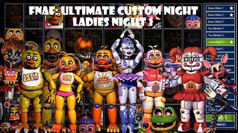 Fnaf Ultimate Custom Night Challenge Ladies Night 1 Very Easy Youtube