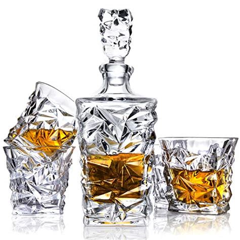 Lighten Life Whiskey Decanter Set With Glassescrystal Liquor Decanter