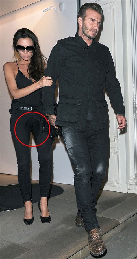 Victoria Beckham Leaves A Private Dinner Party In London With A Mysterious Wet Patch On Her Jeans