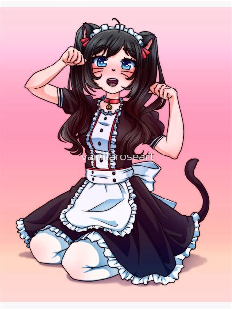 cute anime cat girl maid sticker for sale by vanillaroseart redbubble