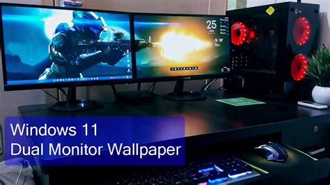 Windows 11 Dual Monitor Wallpaper Setup Dual Monitor Singel Wallpaper
