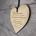 50th Gold Wedding Anniversary Gift For Husband Wife Wood Heart Special ...