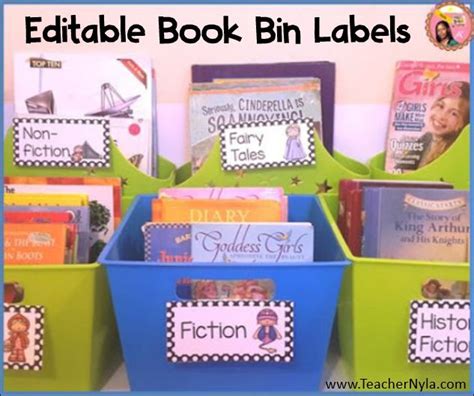 Editable Book Bin Labels Book Bin Labels Classroom Library Labels