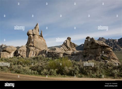 Fanciful Rock Shapes At City Of Rocks National Reserve Almo Id Stock