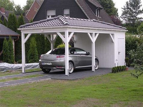 Carports are becoming an increasingly popular option for people who want to protect their car, boat, or other vehicle from the elements, but who do not have a garage. Carports - an easy way to protect our vehicles | Wooden carports, House exterior, Carport designs