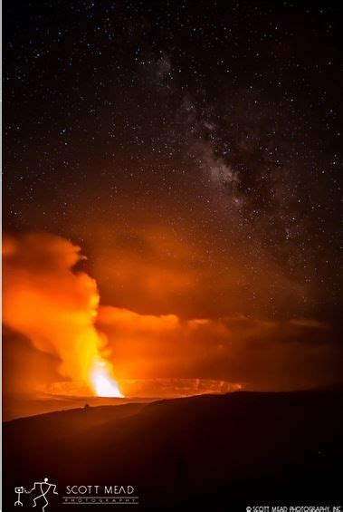 Photo~zen Stars Over Lava At Halemaumau Volcano Scott Mead
