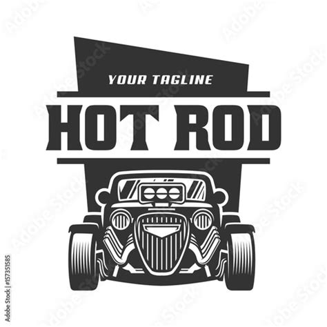 Hot Rod Car Logo Hotrod Vector Emblem Vector Hot Rod Car Logo Design