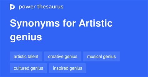 Artistic Genius Synonyms 69 Words And Phrases For Artistic Genius