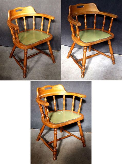 These chairs were first cut from wood around the adirondack mountains, and so this material harks back to the very beginnings of this fashion in furniture. Set of 3 Vintage Antique Old Solid Wood Wooden Captains ...