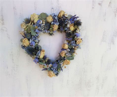 Dried Flower Heart Wreath Wedding Wreath Wedding Decoration Etsy