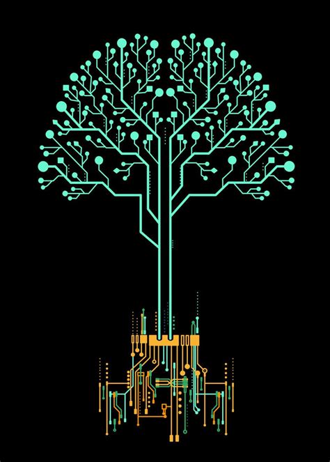 Tree Of Information Poster By Noel Delmar Displate Tech Art
