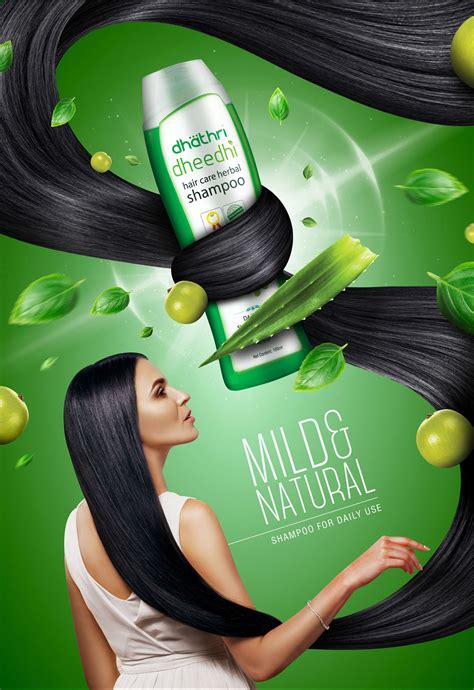 Natural And Mild Hair Shampoo On Behance Ads Creative Hair Poster