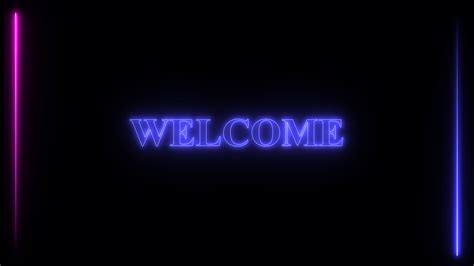 Welcome Animation With Neon Light Effect Animated Welcome Text On