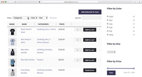 Woocommerce Product Catalog Build A Table With Or Without Buy Buttons