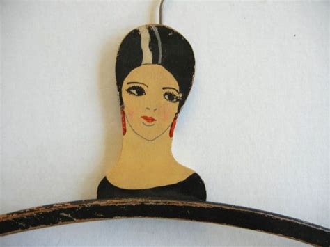 Vintage Novelty Clothes Hanger Painted Lady Roaring 20s Etsy