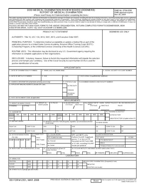 Dd Form 2351 Fill Out Sign Online And Download Fillable Pdf