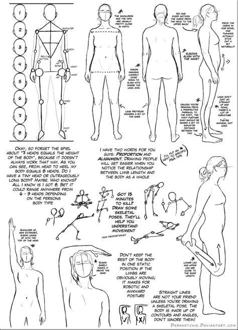 Basic Body Tutorial By Dersketchie On Deviantart Body Tutorial