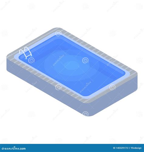 Home Swimming Pool Icon Isometric Style Stock Vector Illustration Of