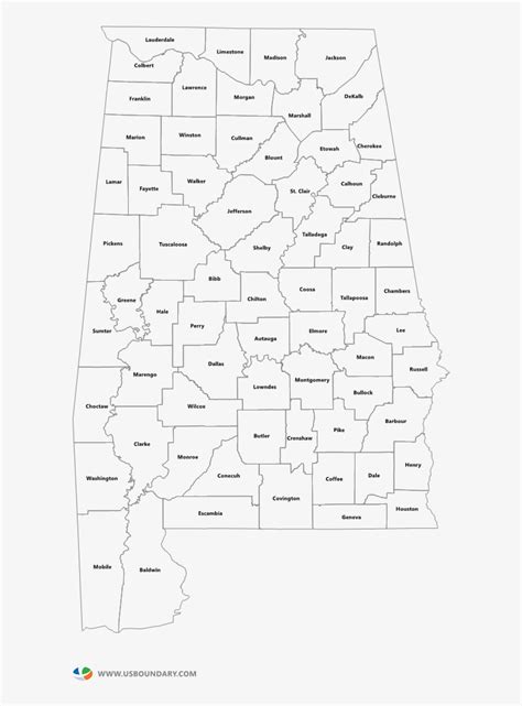 Alabama County Map Printable