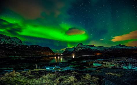 Aurora Borealis Lofoten Islands Norway Polar Night Aurorae Hd