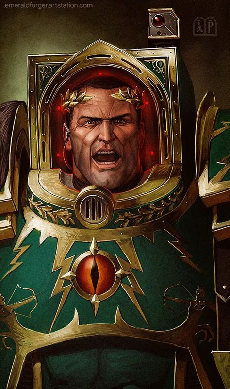 A Painting Of A Man In Armor With His Mouth Open And An Evil Look On