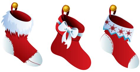 Christmas Stocking Clip Art Transparent Three Christmas Stockings Png Download