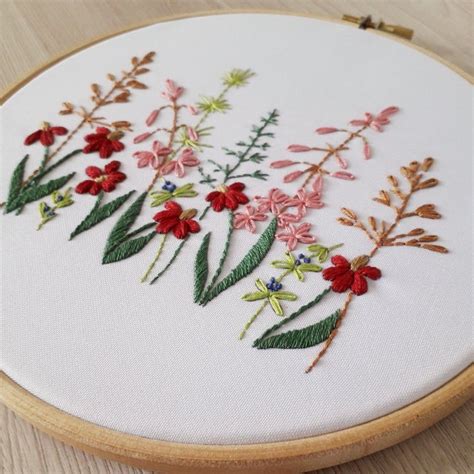Wild flower pdf Botanical pattern hand embroidery DIY | Etsy in 2021 ...