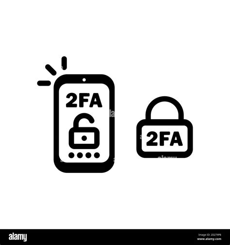 2fa Line Icon In Black Two Factor Authentication Icon Security