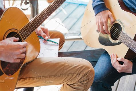 Learning To Play The Guitar Stock Photo Containing Guitar And Guitarist