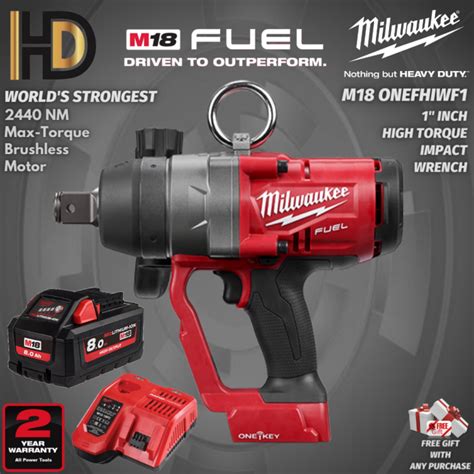 Milwaukee M18 Onefhiwf1 Fuel 1 Inch High Torque Impact Wrench 2440nm