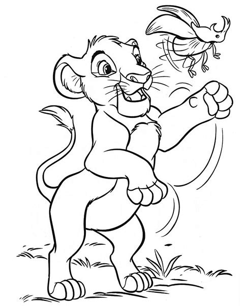 Simba and nala on birds a2d6. Simba the young Lion King - The Lion King Kids Coloring Pages