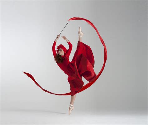 Light Emitting Dance In Red With Roses And Ribbon Ribbon Dance Dancing Poses Dancer