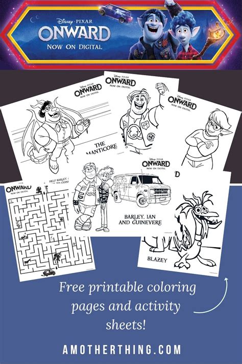 Disney Pixar ONWARD Printable Coloring Pages And Activity Sheets