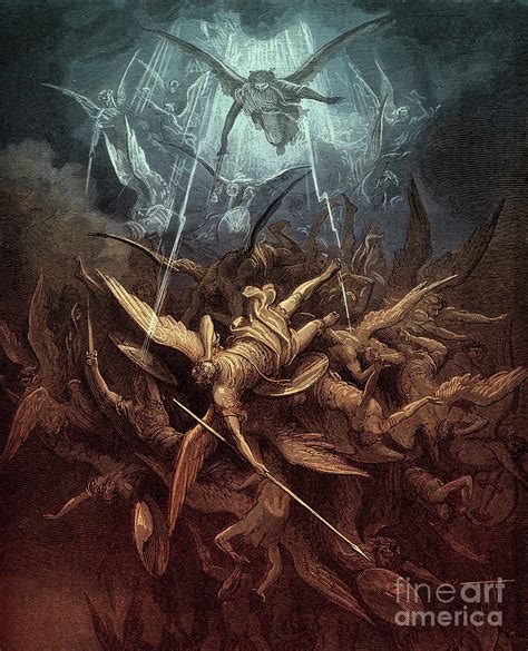 Paradise Lost Fall Of The Rebel Angels Painting By Gustave Dore