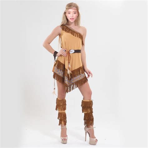 Native Squaw Costume Indian American Tribal Halloween Women Party
