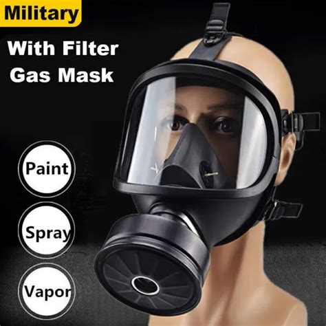 Chemical Gas Mask Full Face Paint Spray Respirator With 1pc 40mm Air