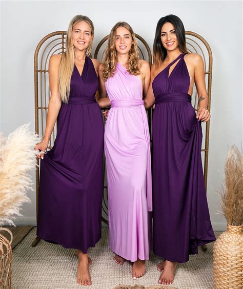 Bridesmaid Multi Wrap Dress Maxi Infinity Dress Blue Pink Etsy