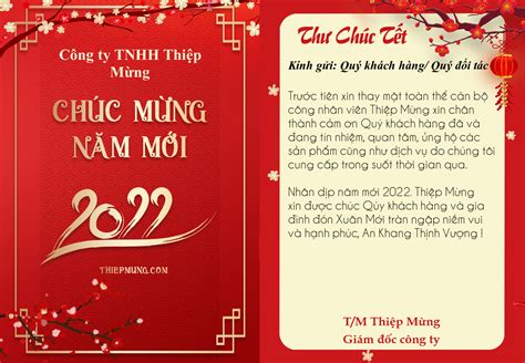 Mẫu Thư Chúc Tết Nhâm Dần 2022