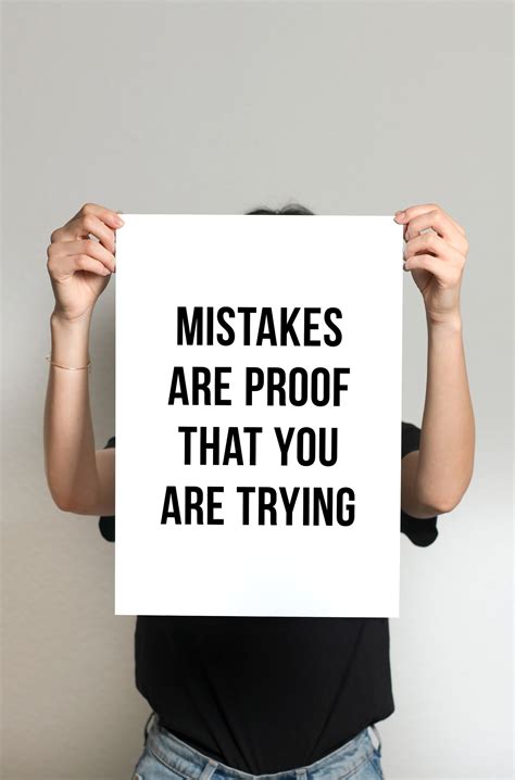 Mistakes Are Proof That You Are Trying Motivation Quotes Wall Etsy