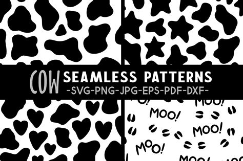 Cow Print Svg Cow Seamless Pattern Svg Cow Spots Svg