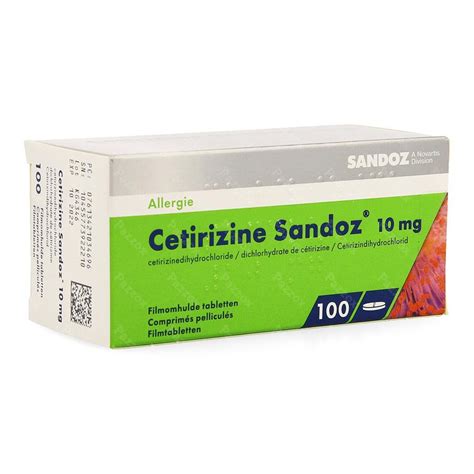 Cetirizine Sandoz 10mg 100 Tabletten Kopen Pazzox Online Apotheek
