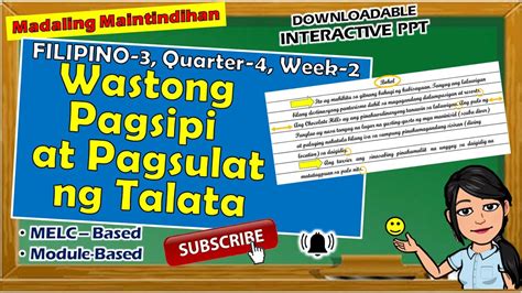 Filipino 3 Q4 Week 2 Wastong Pagsipi At Pagsulat Ng Talata Youtube