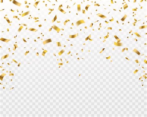 Premium Vector Golden Confetti Falling Gold Foil Ribbons Flying