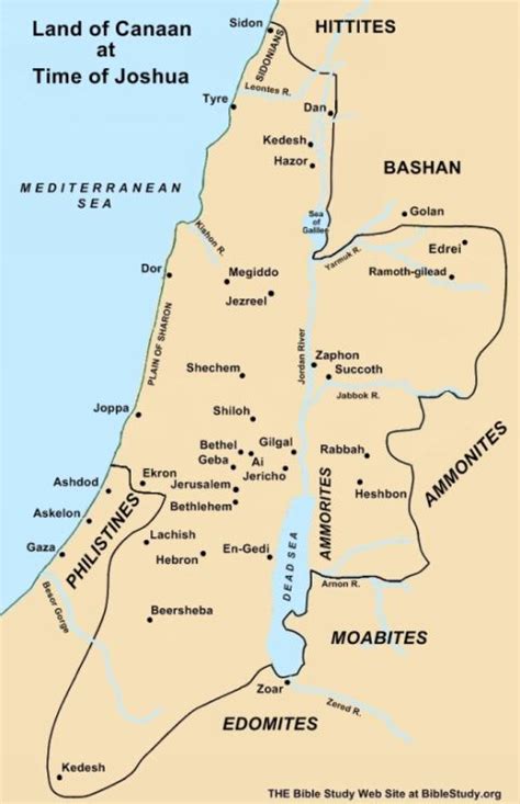 Large Map Land Of Canaan During Time Of Joshua Como Leer La Biblia