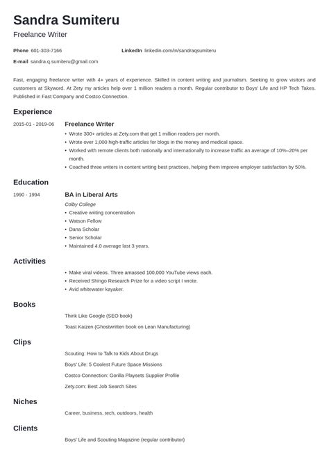 We did not find results for: freelance writer resume example template minimo in 2020 ...