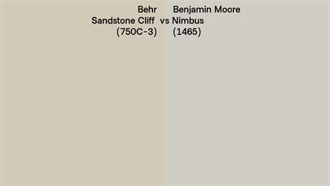 Behr Sandstone Cliff 750c 3 Vs Benjamin Moore Nimbus 1465 Side By