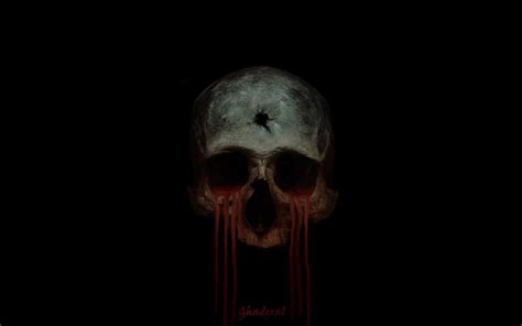 Skull Crying Blood Horror Amino