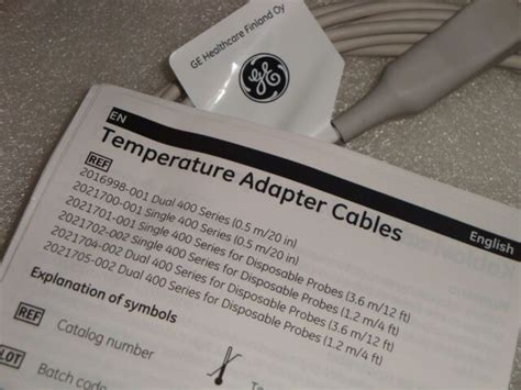Ge Temperature Adapter Cable 2021701 001 Single Temp 400 36m12ft Ebay