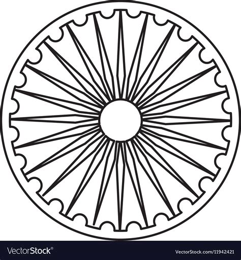 Ashoka Chakra Symbol Royalty Free Vector Image