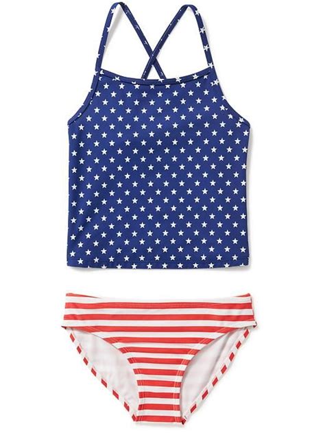 Stars And Stripes Tankini For Girls Old Navy American Flag Clothes